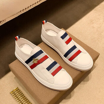 菲斯鱼fhesfish小白鞋男春季新款拼色简约板鞋男套脚一脚蹬休闲鞋欧洲