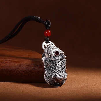 金御铭匠足银999貔貅吊坠男女款汽车貔貅银钱财运钥匙扣足银毛衣链