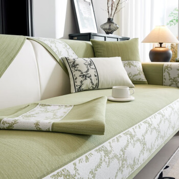 索菲娜 四季沙发垫防滑坐垫巾简约沙发垫子 JJK蔓枝-绿色 宽70*长70cm一片