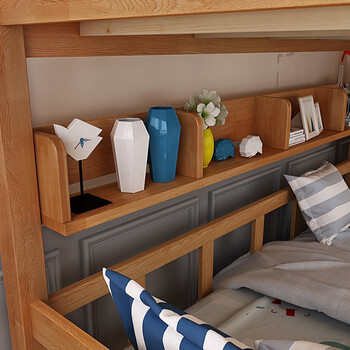 全实木高低床儿童床上下床铺双层床子母床橡胶木儿童家具 配件 书架需