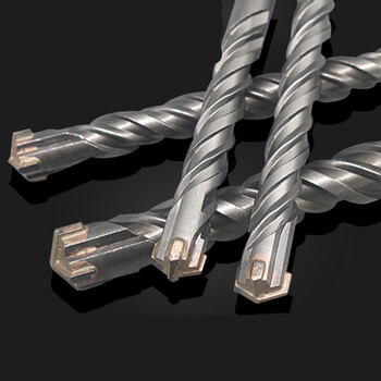 十字钻头 电锤十字头水泥穿墙圆柄冲击钻头两坑两槽混凝土打孔用转头