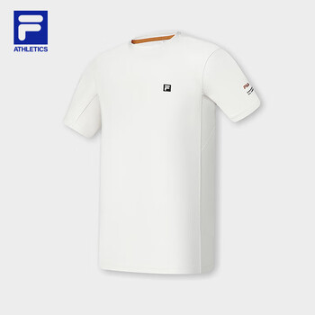 斐乐fila男子针织短袖2024春新款户外运动基础简约黑色t恤云白色wt1