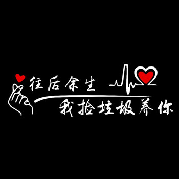 灯眉改装新款创意搞笑抖音网红同款文字创意划痕遮挡 往后余生-白色