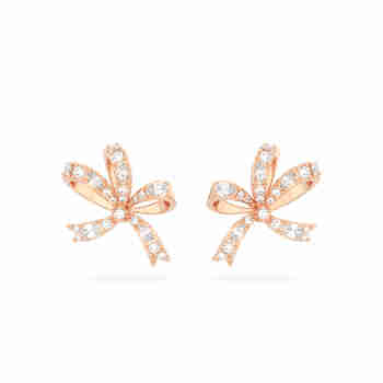 施华洛世奇（SWAROVSKI）【品牌直供】蝴蝶结造型耳钉 女士耳钉生日礼物 5647572