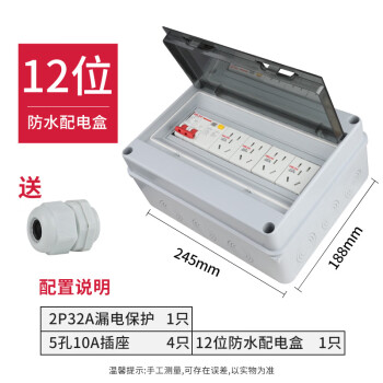 德力西AC30模数化插座DZ47X五孔三插16A二孔10A配电箱模块导轨式 【套装】2P32A漏保五孔10A四只