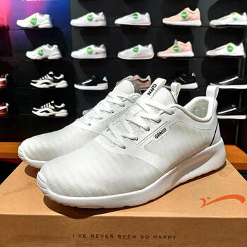 贵人鸟男鞋运动鞋男士飞织休闲鞋2019春秋季新款轻便减震跑步鞋 -4白