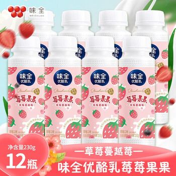 味全优酪乳草莓蔓越莓味230g*12瓶【图片 价格 品牌 报价】