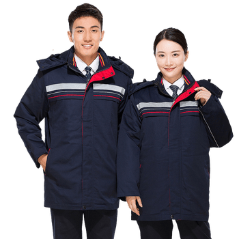 棉袄工程部户外铁路物业环卫清洁工人服装反光条工作服冬装棉服防寒服