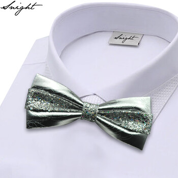 snight满天星水钻领结男正装结婚英伦主持宴会蝴蝶结 银色 简装