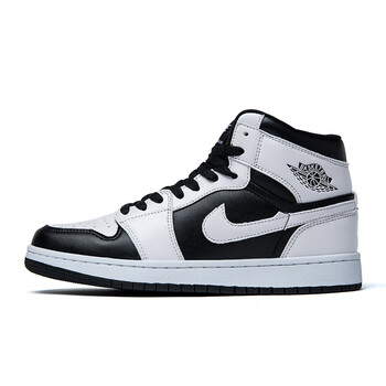 鞋子男潮鞋aj网红男鞋空军一号高帮情侣板鞋学生运动鞋 白黑 36【图片