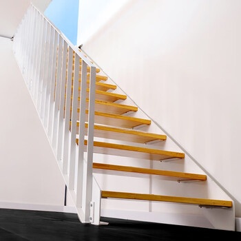 舒美乐 新款双梁楼梯罗马柱楼梯竖式立柱楼梯钢木楼梯阁楼楼梯 套餐二