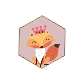 儿童房装饰画 现代简约客厅卧室六边形小清新动物创意卡通壁画 卡通9