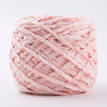 金丝绒毛线春秋冬雪尼尔毛线手工编织宝宝成衣帽围巾 12米粉