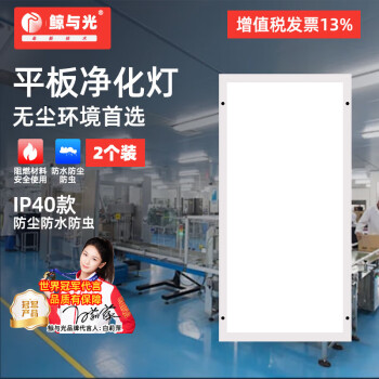 鲸与光 LED净化灯平板灯工业灯吸顶灯明装灯超薄灯洁净灯 无尘车间照明灯 300*600 24瓦（ 2个装）