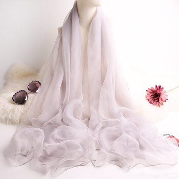 [好货精选]超薄丝巾夏冰丝海边雪纺超大纯色沙滩纱巾丝巾防晒大披肩