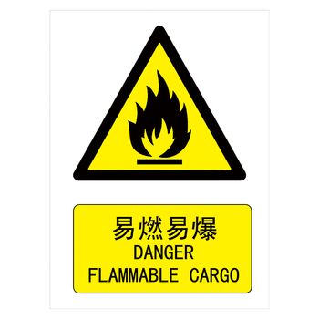 牌标识牌警示标贴纸标志牌警告危险标示牌tbp tbp104 易燃易爆中英文