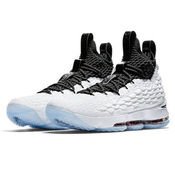 nba鸳鸯篮球鞋战靴透气舒适防滑詹姆斯15代篮球鞋黑人月黑白骑士灰金