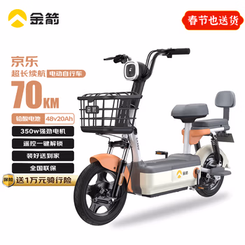 金箭新国标电动车京乐 48V20Ah铅酸电池续航70公里 漫步白