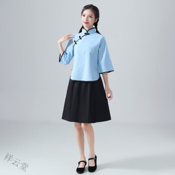 民国学生服民国学生装女复古毕业班服五四青年装中山装合唱演出服民国