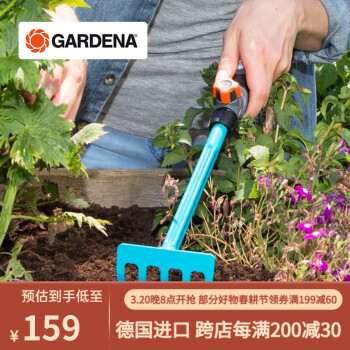 嘉丁拿（GARDENA）德国进口锄头园林松土工具家庭种花耙子高品质防腐蚀 5齿花锄