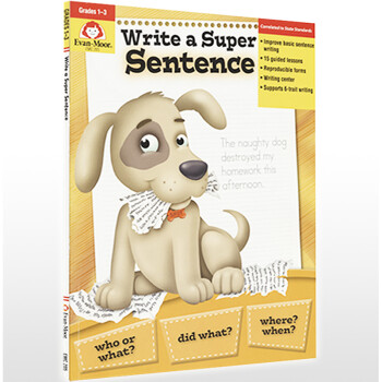 Evan Moor 优秀段落写作练习 一至三年级3册套装 Write a Super Sentence Grade 1-3