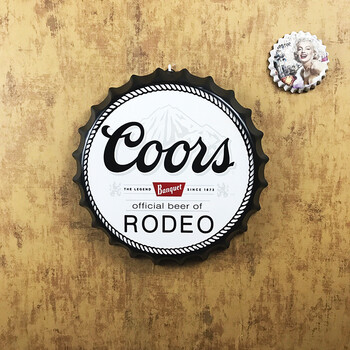 酒吧墙面装饰品工业风奶茶店饭店创意壁饰铁皮画 杏色 35cm 银子弹