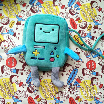 动漫探险活宝卡通游戏机老皮哔莫斜跨包可爱包软妹毛绒双层 绿色