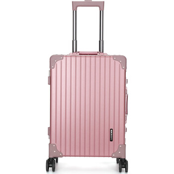 瑞世（SUISSEWIN） 铝框拉杆箱 万向静音轮旅行箱 商务出差行李箱登机箱 SN7711 24英寸 玫瑰金
