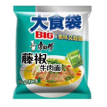 康师傅 大食袋香辣酸菜藤椒红烧牛肉面24袋混装美味泡面方便面整箱.