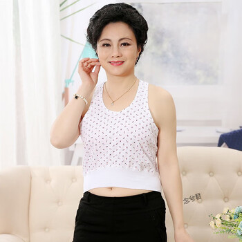 2件装中老年人内衣女背心圆领老婆全棉老太太吊带内衣背心衫薄款棉