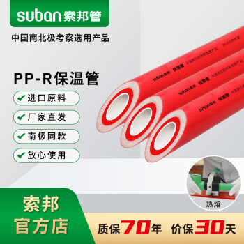 索邦管PPR水管冷热通用水管管材管件热熔管给水管20管25管4分管6分管10公分家装工程用样品管 保温管