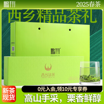 鹏翔【专柜】2025新茶现货绿茶炒青特级绿茶 茶叶挚交礼盒装100g
