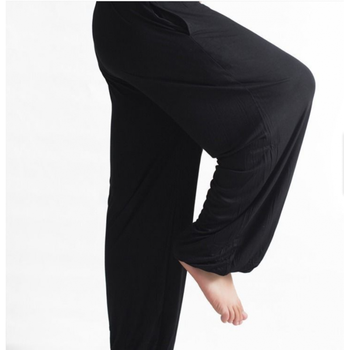 莫代尔武术训练灯笼裤太极拳练功裤太极服薄款 黑色双侧2兜(高弹力) l