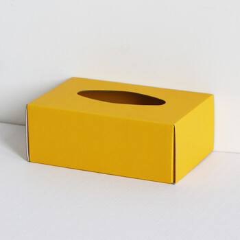 可牛皮纸纸质餐巾纸盒创意纸巾盒 黄色 覆膜防水