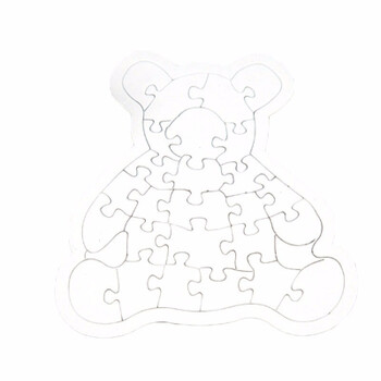 涂鸦小拼图 空白涂色拼图纸质白模拼板儿童填色涂鸦绘画幼儿拼插玩具