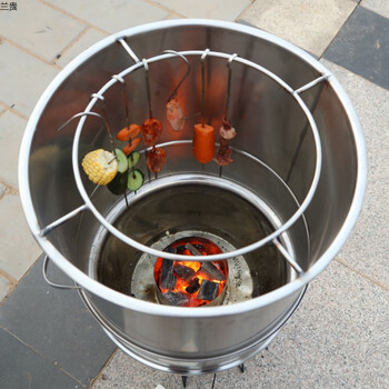 新型不锈钢加厚烧烤吊炉烤鸡烤鸭烤牛排可以吊着烤的不锈钢烧烤炉 小