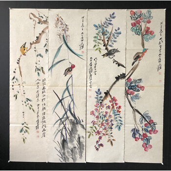 大珍品・張大千・四尺中堂画・花鳥画』字画・書法・置物・古賞物