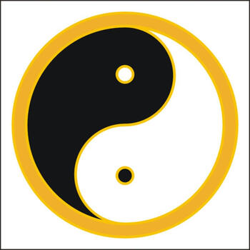 装饰画 周易易经 双色太极图 三色太极图万字符 卍字符正气图 黑白