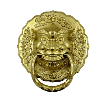 镇宅中式仿古纯铜狮子头大门拉手兽头门环把手铜拉手