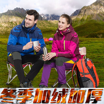 雪山冲锋衣女潮牌欧美三合一男户外两件套西藏登山服 可团体定制印字