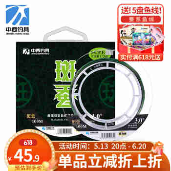 中西钓线 斑蚕鱼线主线 矶钓海钓线钓鱼线主线 抛投远投线渔线 耐磨防缠绕 100米 4.0#