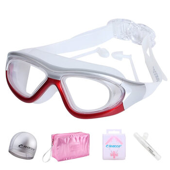 游泳用品 泳镜 欧倩(ouqian) 游泳镜眼镜连体耳塞泳帽套装备带鼻塞鼻