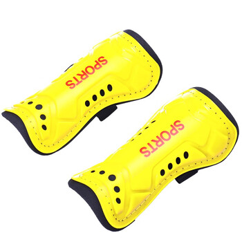 足球护膝护板 小孩儿童足球护腿板学生小学生训练比赛护具 黄色两只装