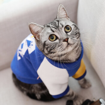 猫咪衣服英短布偶宠物猫卫衣秋冬保暖加厚服饰可爱宠物猫咪衣服 绛