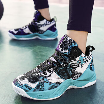 乔丹新款鸳鸯高帮气垫篮球鞋男摩擦有声音青少年防滑耐磨限量版aj