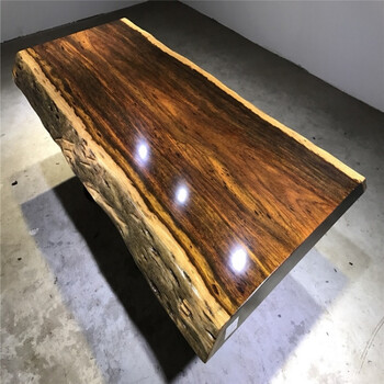 2米1长绿檀大板奥坎原木书桌餐桌实木茶桌茶台简约班台210-103现 单板