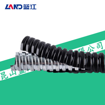 蓝江包塑金属软管黑色被覆PVC镀锌电缆护套软管穿线管单扣与双扣 单扣包塑管 JS-10B(100米)