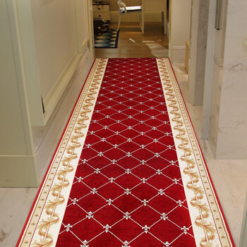 欧式长地毯走廊过道满铺家用卧室酒店宾馆红色地毯玄关门厅地毯定制