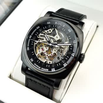 功能十大男表机芯st16男士全自动飞轮机械表双面镂空秦风虎符白面黑线