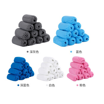 COFLYEE 无纺布鞋套批发可印花定制 一次性鞋套加厚防尘防滑脚套定制 蓝色印花(440克)100只装